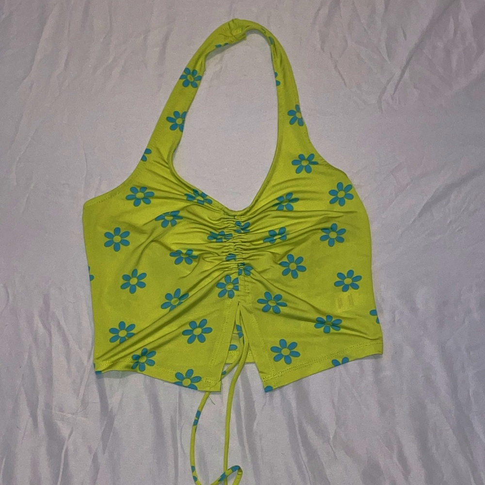 Green cropped halter